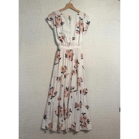 Free People All I Got Floral Maxi Dress in Ivory & Pink Size 2 Boho - Picture 15 of 15
